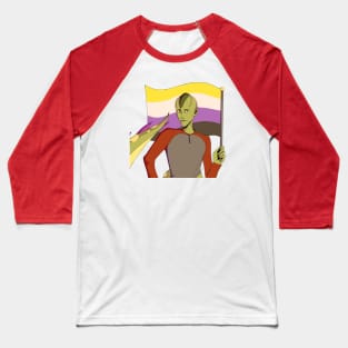 Alien Form Nathan Campos Nonbinary Pride Baseball T-Shirt